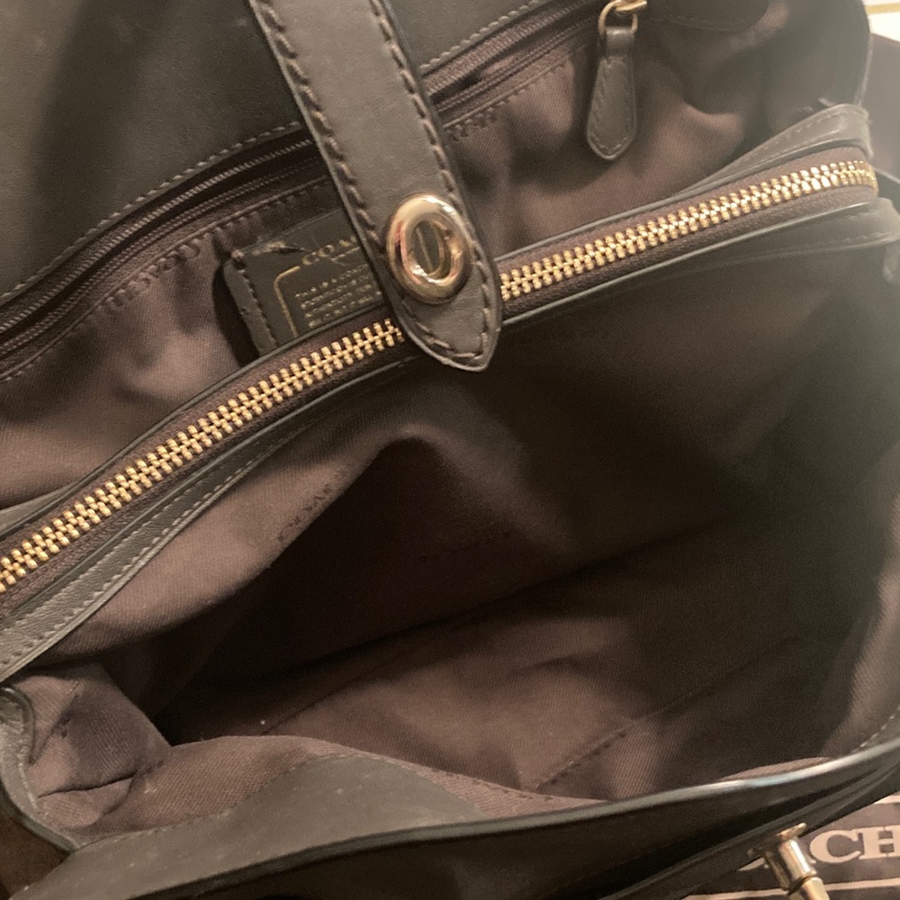 Genuine Coach Mercer 30 Satchel Leather Gray/ Brown Satchel - Picture 10 of 17